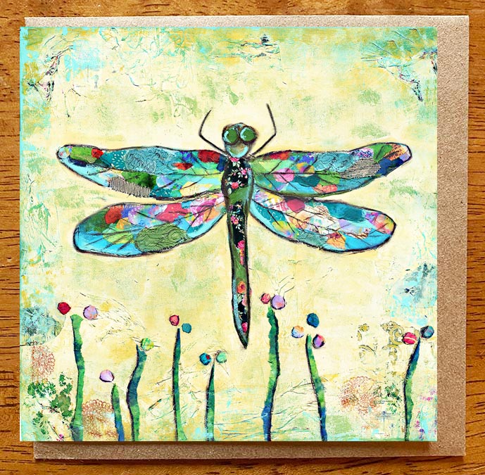 Dragonfly... 5 x 5 greeting card