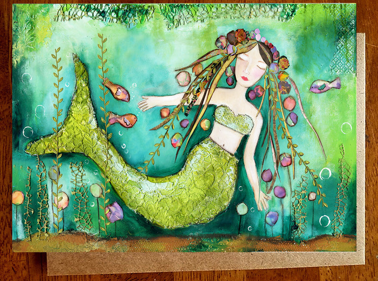 Mermaid Oasis.. 5 x 7 Greeting Card