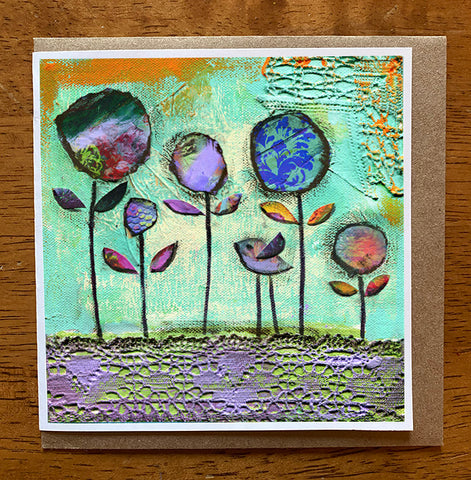 Flower Meadow.... 5 x 5 greeting card