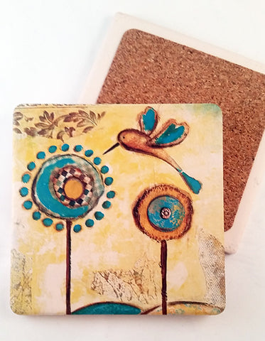 Golden Meadow. absorbent stone coaster