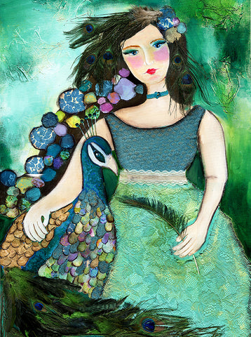 Girl with Peacock