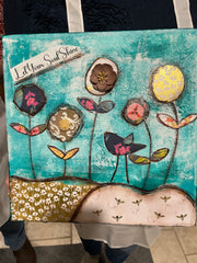 Birds and Blooms 12 x 12 ... Mixed Media Collage Workshop July 30th 6 pm