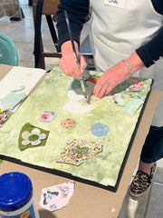 You Can Paint Yourself FLowers 16 x 20 ... Mixed Media Collage Workshop Wednesday March 4th 6pm