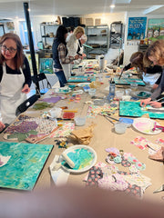 You Can Paint Yourself FLowers 16 x 20 ... Mixed Media Collage Workshop Wednesday March 4th 6pm