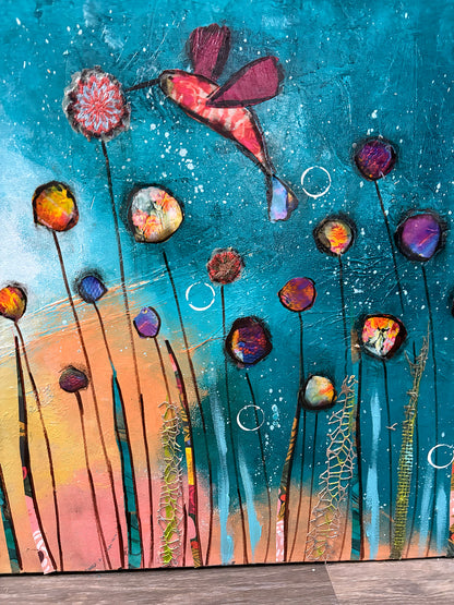 Hummingbirds at Play 24" x 48"