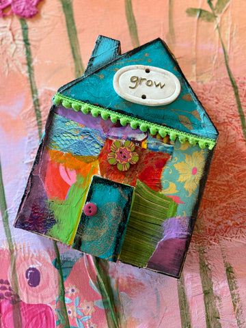 Grow..Mixed Media House, Wall Hanging