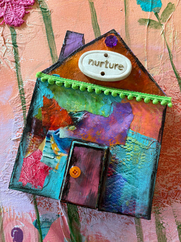 Nurture..Mixed Media House, Wall Hanging