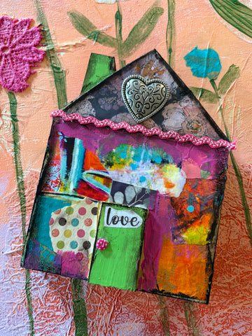 Love...Mixed Media House, Wall Hanging