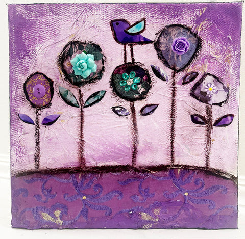 "Express Yourself" 10" x 10"  Original Painting and Collage