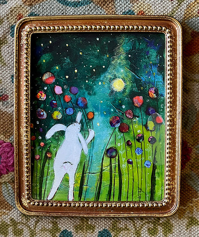 Bunny in the Moonlight..Framed Print