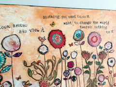 Pure Imagination  30" x 40"..Original Mixed media Painting and collage