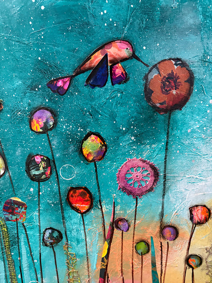 Hummingbirds at Play 24" x 48"