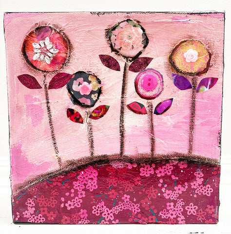 "Jubilee"  8" x 8"  Original Painting and Collage