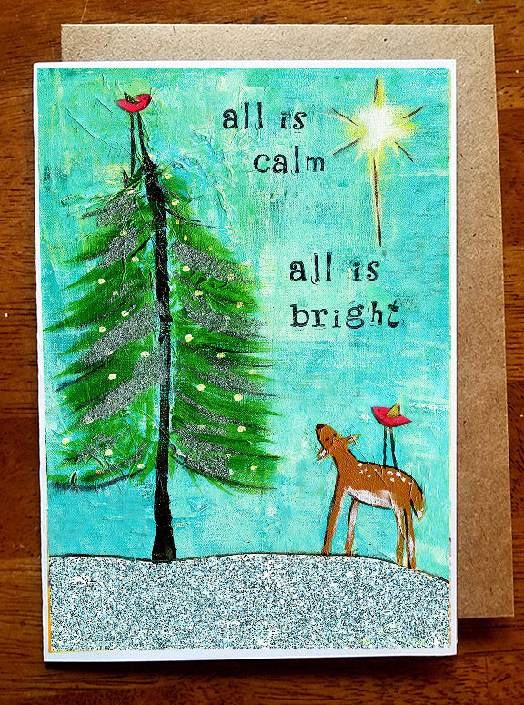 Silent night 5 x 7 card with envelope