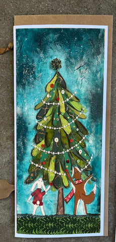 Animals Trimming the Tree,, Card