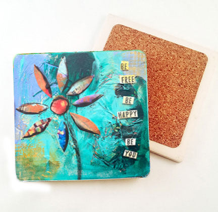 Be Free..Absorbent Stone Coaster