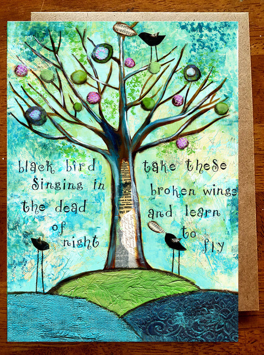 Blackbird..5 x 7  Greeting Card