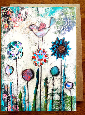 Vintage Blooms.. Greeting Card