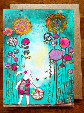 Bunny in the Meadow..... Greeting Card