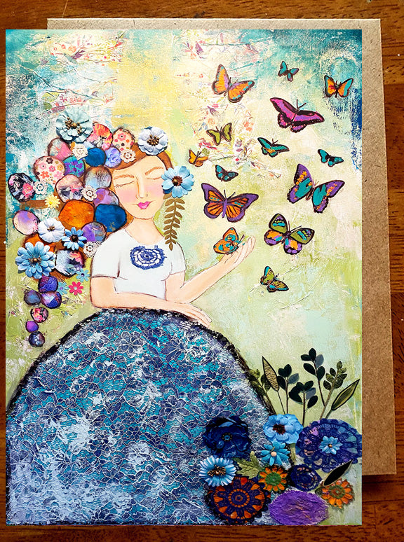 Butterfly Girl 5" x 7" Card