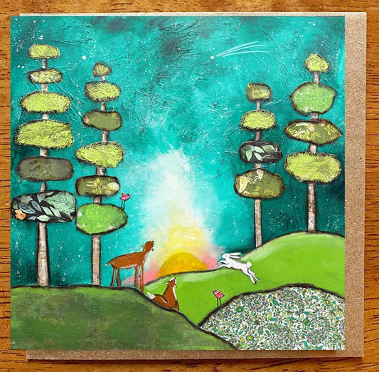 Chasing the Sunset... 5 x 5 greeting card
