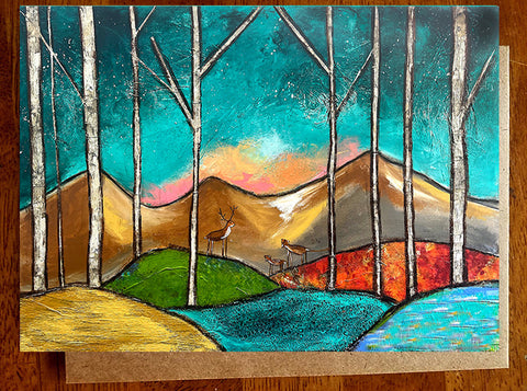 Deer Family.... 5 x 7 Greeting Card