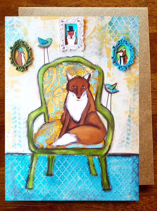 Fox and Family.... Greeting Card