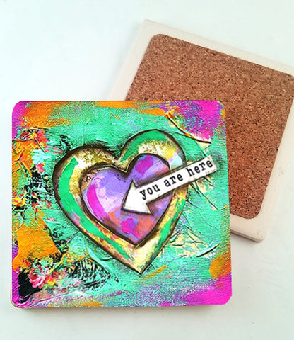 You Are Here ..... absorbent stone coaster