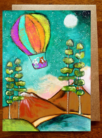 Hot Air Balloon Adventure.. 5 x 7 Greeting Card