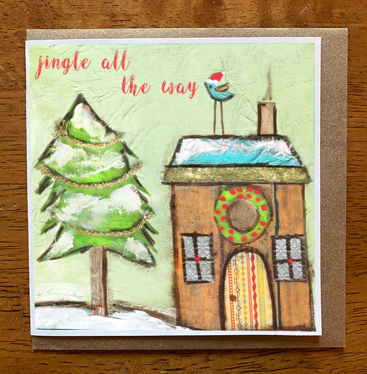 Jingle all the way  5 x 5 card with envelope