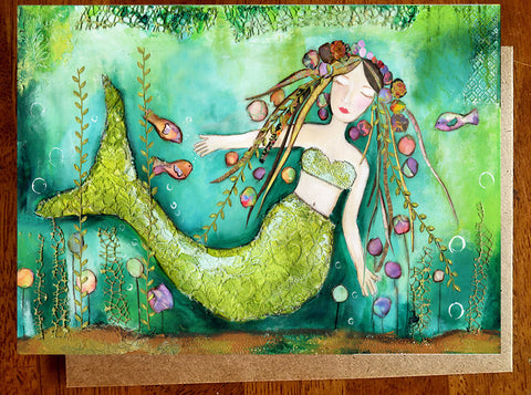 Mermaid Oasis.. 5 x 7 Greeting Card