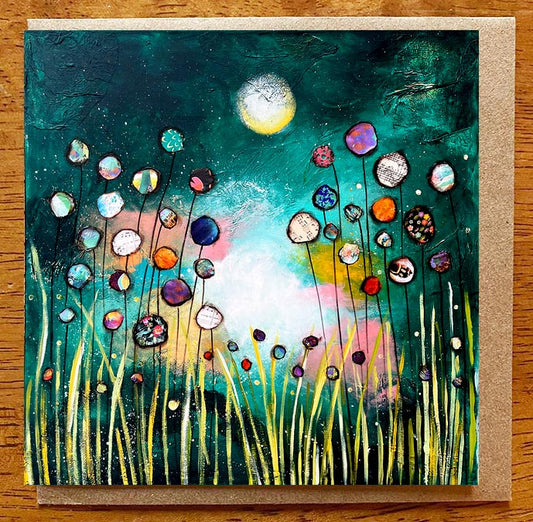 Midnight Moon...5" x 5" Greeting Card