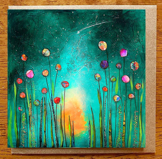 Midnight Shooting Star...5" x 5" Greeting Card