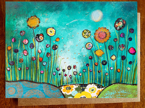 Moon Glow Garden.... Greeting Card