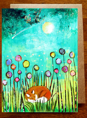 Naptime Fox...... Greeting Card
