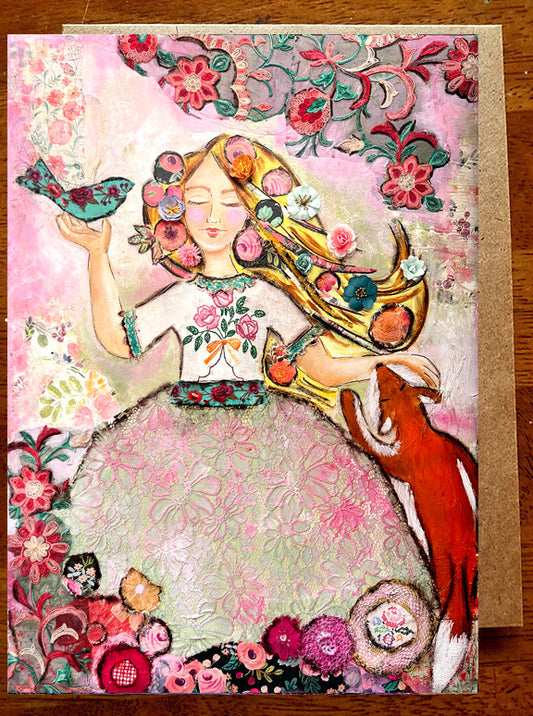 Caroline's Pretty in Pink... 5" x 7" Greeting  Card