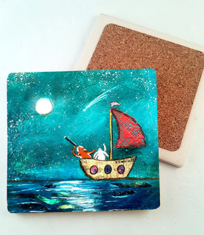 Ahoy Matey. absorbent stone coaster
