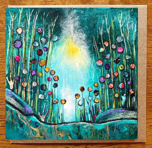 Illumination in the Sea...5" x 5" Greeting Card