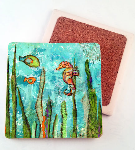 Seahorse.. absorbent stone coaster