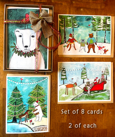 Christmas Card Box Set... Polar Bear...Set of 8