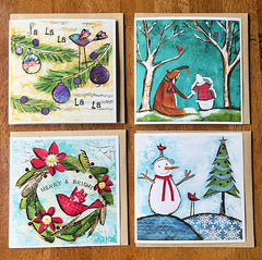 Christmas Card Set... Fa La La La LA...Set of 4