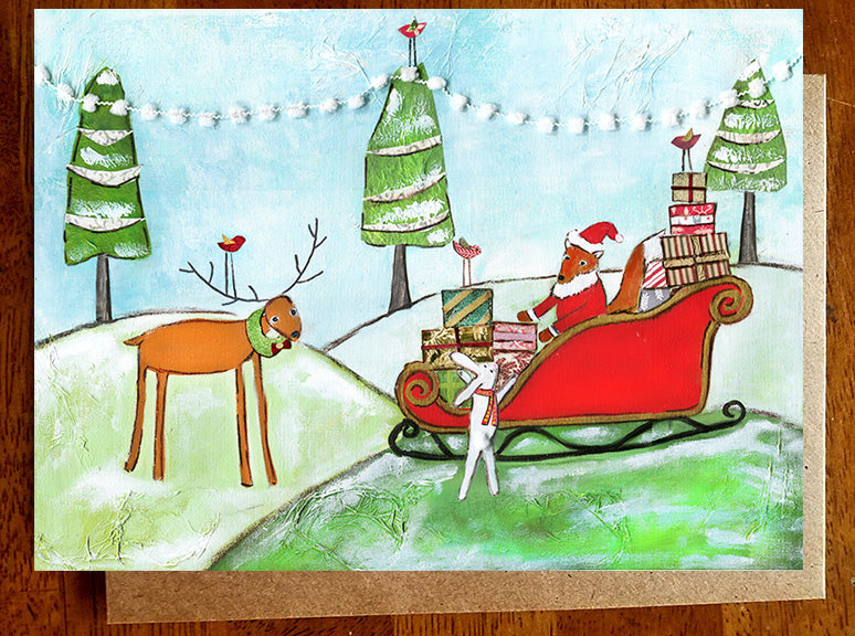Sleigh Ride.... 5 x 7 card with envelope