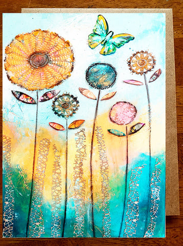Bloom and Flutter. Greeting Card
