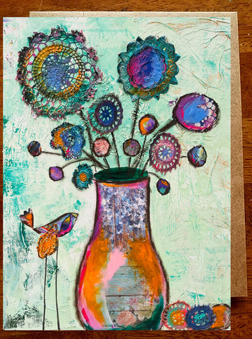 Vibrant Bouquet.... Greeting Card