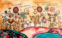 Pure Imagination  30" x 40"..Original Mixed media Painting and collage