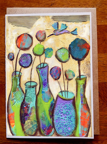 Five Vases......5 x 7. Greeting Card