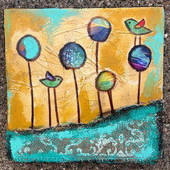 Sunshiny Day.....Original Mixed Media Painting 8" x 8"