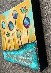 Sunshiny Day.....Original Mixed Media Painting 8" x 8"