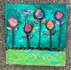 Solitude....Original Mixed Media Painting 8" x 8"
