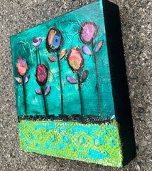 Solitude....Original Mixed Media Painting 8" x 8"